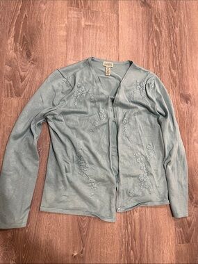 Aqua Blue Lorelei Gilmore Graduation Sweater Embroidered